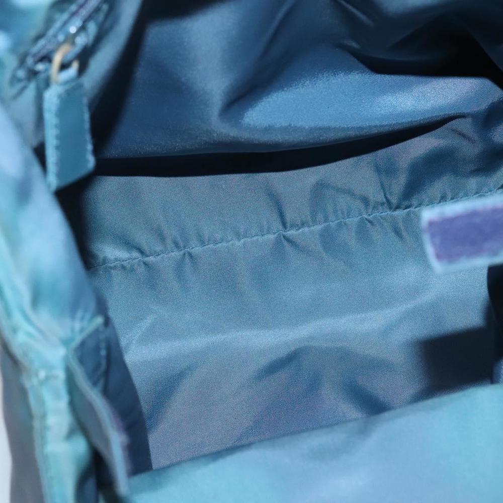 PRADA Hand Bag Nylon plastic Light Blue Silver clear Auth fm4546 - Picture 10 of 16